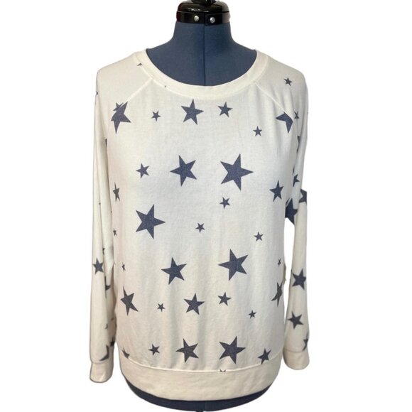 GRAYSON/THREADS  Women's Starry Sweatshirt Size XXL White Grey Stretch Soft - Picture 8 of 9